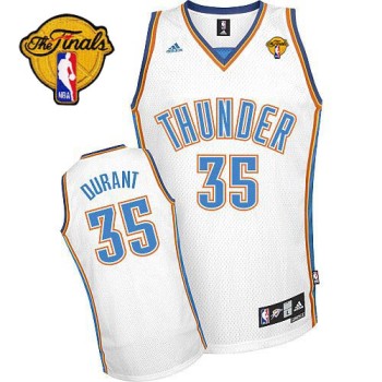 Thunder #35 Kevin Durant White Finals Patch Stitched NBA Jersey Thunder #35 Kevin Durant White Finals Patch Stitched NBA Jersey