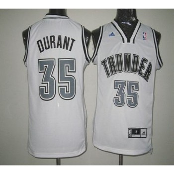 Thunder #35 Kevin Durant White on White Stitched NBA Jersey Thunder #35 Kevin Durant White on White Stitched NBA Jersey
