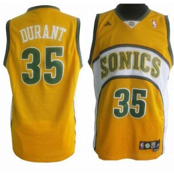 Thunder #35 Kevin Durant Yellow Seattle SuperSonics Style Stitched NBA Jersey Thunder #35 Kevin Durant Yellow Seattle SuperSonics Style Stitched NBA Jersey