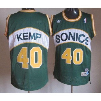 Thunder #40 Shawn Kemp Green SuperSonics Throwback Stitched NBA Jersey Thunder #40 Shawn Kemp Green SuperSonics Throwback Stitched NBA Jersey