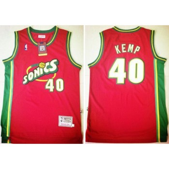 Thunder #40 Shawn Kemp Red SuperSonics Throwback Stitched NBA Jersey Thunder #40 Shawn Kemp Red SuperSonics Throwback Stitched NBA Jersey