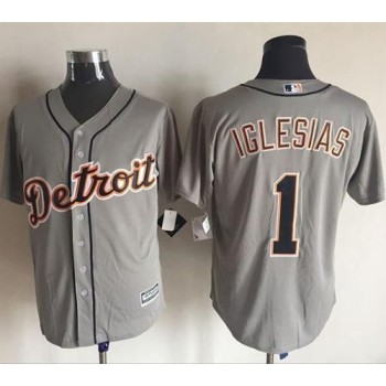 Tigers #1 Jose iglesias Grey New Cool Base Stitched MLB Jersey Tigers #1 Jose iglesias Grey New Cool Base Stitched MLB Jersey