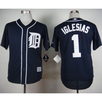 Tigers #1 Jose iglesias Navy Blue Cool Base Stitched MLB Jersey Tigers #1 Jose iglesias Navy Blue Cool Base Stitched MLB Jersey