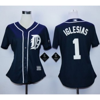 Tigers #1 Jose iglesias Navy Blue Fashion Women's Stitched MLB Jersey Tigers #1 Jose iglesias Navy Blue Fashion Women's Stitched MLB Jersey