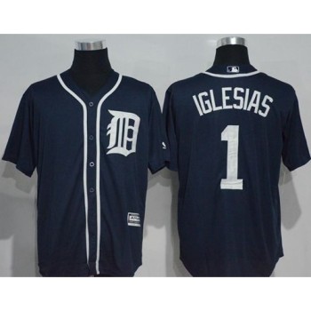Tigers #1 Jose iglesias Navy Blue New Cool Base Stitched MLB Jersey Tigers #1 Jose iglesias Navy Blue New Cool Base Stitched MLB Jersey