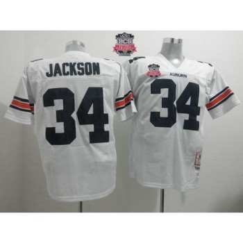 Tigers #34 Bo Jackson White Throwback 2014 BCS Bowl Patch Stitched NCAA Jersey Tigers #34 Bo Jackson White Throwback 2014 BCS Bowl Patch Stitched NCAA Jersey