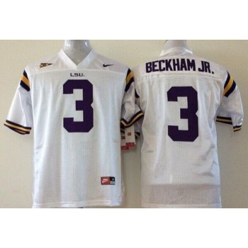 Tigers #3 Odell Beckham Jr White Stitched Youth NCAA Jersey Tigers #3 Odell Beckham Jr White Stitched Youth NCAA Jersey
