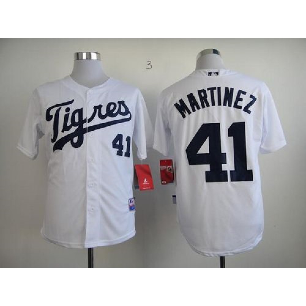 Tigers #41 Victor Martinez White 