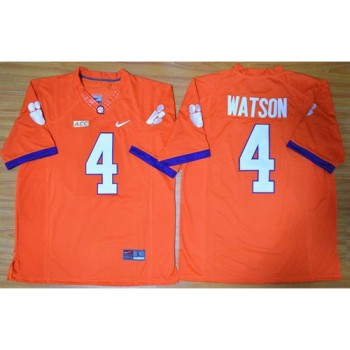 Tigers #4 Deshaun Watson Orange Limited Stitched NCAA Jersey Tigers #4 Deshaun Watson Orange Limited Stitched NCAA Jersey