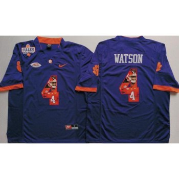 Tigers #4 Deshaun Watson Purple Player Fashion Stitched NCAA Jersey