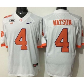 Tigers #4 Deshaun Watson White Limited 2016 College Football Playoff National Championship Patch Stitched NCAA Jersey Tigers #4 Deshaun Watson White Limited 2016 College Football Playoff National Championship Patch Stitched NCAA Jersey