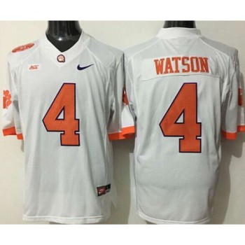 Tigers #4 Deshaun Watson White Limited Stitched NCAA Jersey Tigers #4 Deshaun Watson White Limited Stitched NCAA Jersey