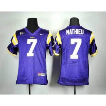 Tigers #7 Tyrann Mathieu Purple Stitched Youth NCAA Jersey Tigers #7 Tyrann Mathieu Purple Stitched Youth NCAA Jersey