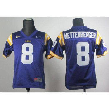 Tigers #8 Zach Mettenberger Purple Stitched Youth NCAA Jersey Tigers #8 Zach Mettenberger Purple Stitched Youth NCAA Jersey