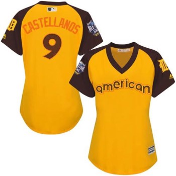 Tigers #9 Nick Castellanos Gold 2016 All-Star American League Women's Stitched MLB Jersey Tigers #9 Nick Castellanos Gold 2016 All-Star American League Women's Stitched MLB Jersey