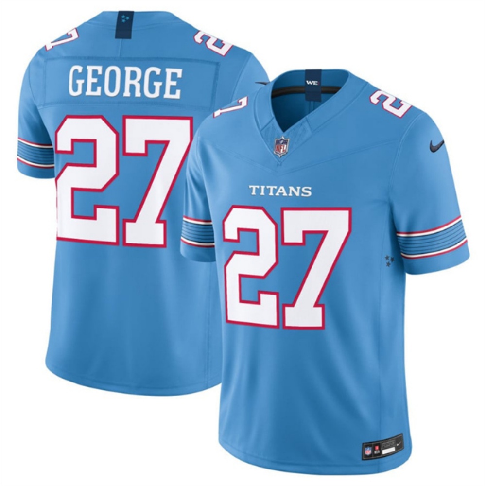 Men's Tennessee Titans #27 Eddie George Light Blue F.U.S.E. Vapor Limited Stitched Football Jersey