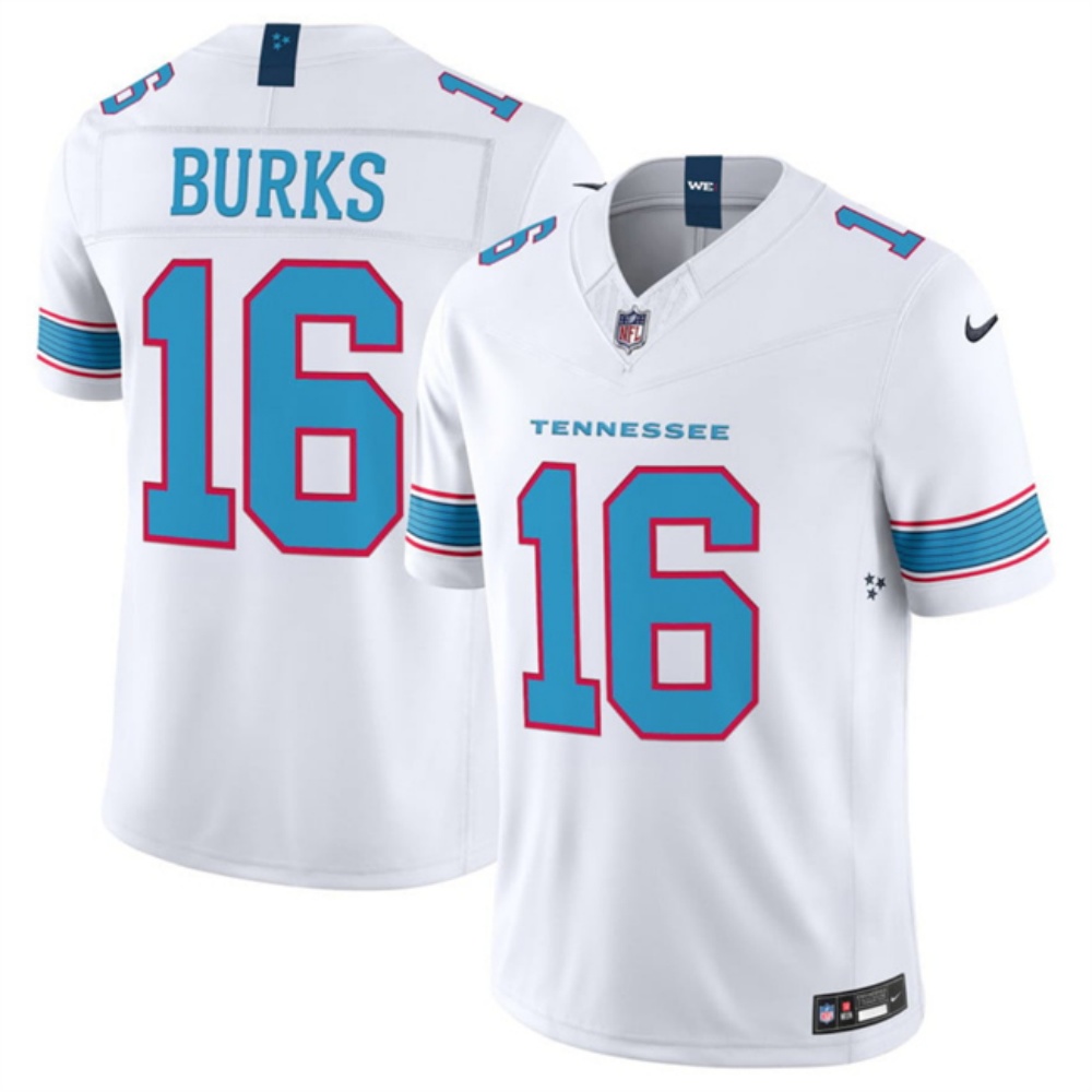 Men's Tennessee Titans #16 Treylon Burks White F.U.S.E. Vapor Limited Stitched Football Jersey