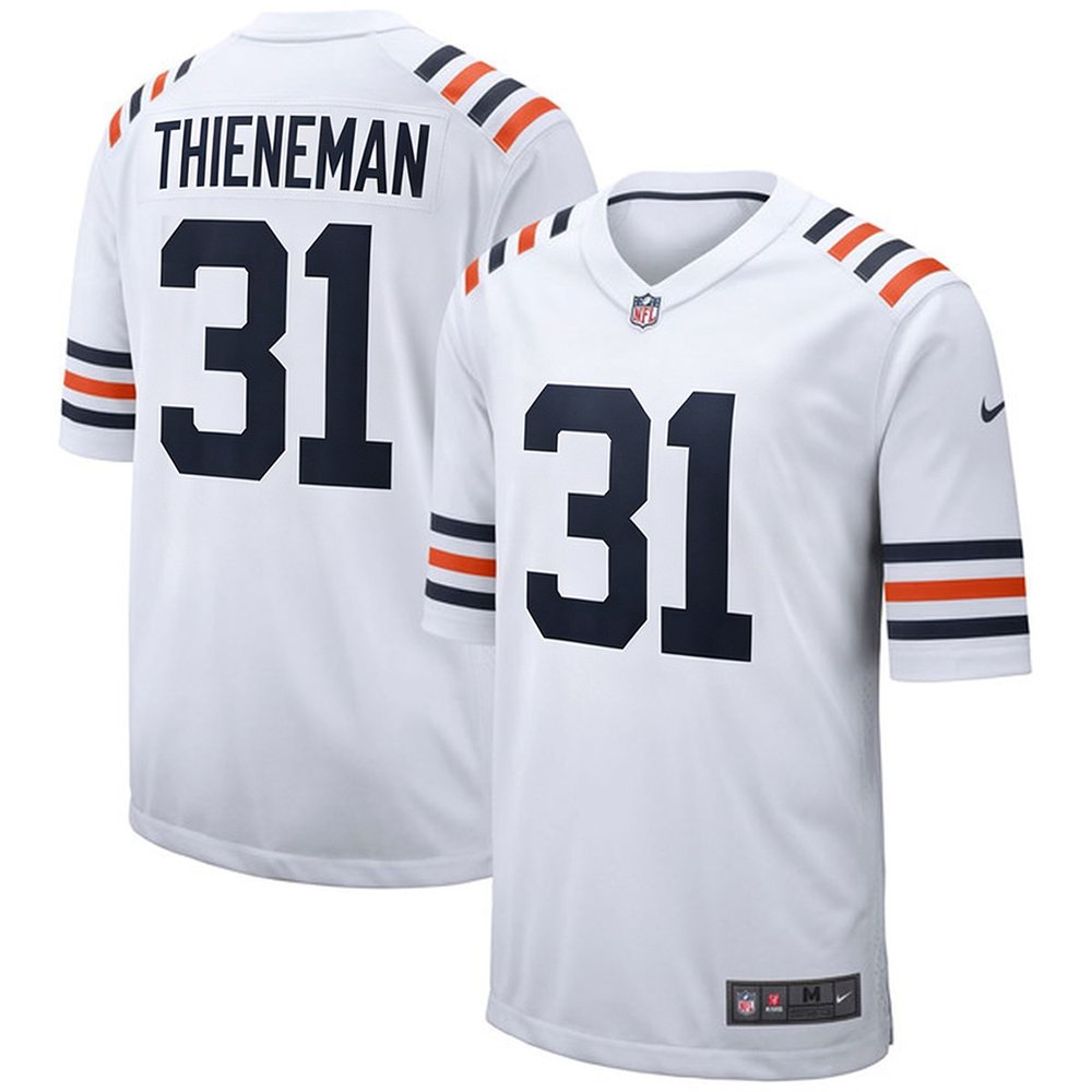 Men's Chicago Bears #31 Dillon Thieneman White 2026 NFL Draft Game Jersey