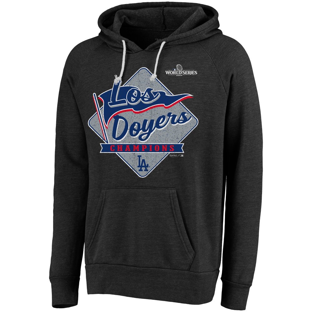 Men's Los Angeles Dodgers Threads Black 2024 World Series Champions Hoodie Men's Los Angeles Dodgers Threads Black 2024 World Series Champions Hoodie