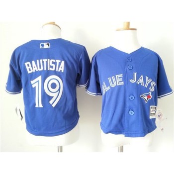 Toddler Blue Jays #19 Jose Bautista Blue Cool Base Stitched MLB Jersey Toddler Blue Jays #19 Jose Bautista Blue Cool Base Stitched MLB Jersey
