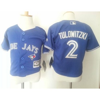 Toddler Blue Jays #2 Troy Tulowitzki Blue Cool Base Stitched MLB Jersey Toddler Blue Jays #2 Troy Tulowitzki Blue Cool Base Stitched MLB Jersey