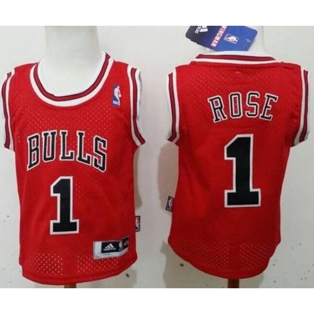 Toddler Bulls #1 Derrick Rose Red Stitched NBA Jersey