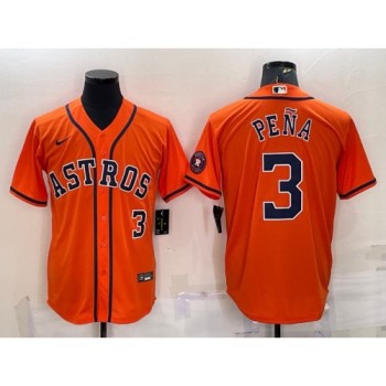 Toddler Houston Astros #3 Jeremy Pena Orange With Patch Stitched Baseball Jersey Toddler Houston Astros #3 Jeremy Pena Orange With Patch Stitched Baseball Jersey