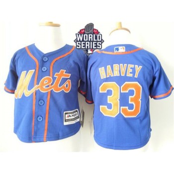 Toddler Mets #33 Matt Harvey Blue Alternate Home Cool Base W/2015 World Series Patch Stitched MLB Jersey Toddler Mets #33 Matt Harvey Blue Alternate Home Cool Base W/2015 World Series Patch Stitched MLB Jersey