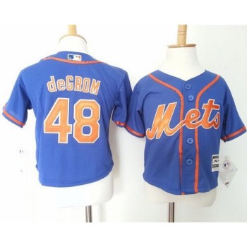 Toddler Mets #48 Jacob DeGrom Blue Alternate Home Cool Base Stitched MLB Jersey