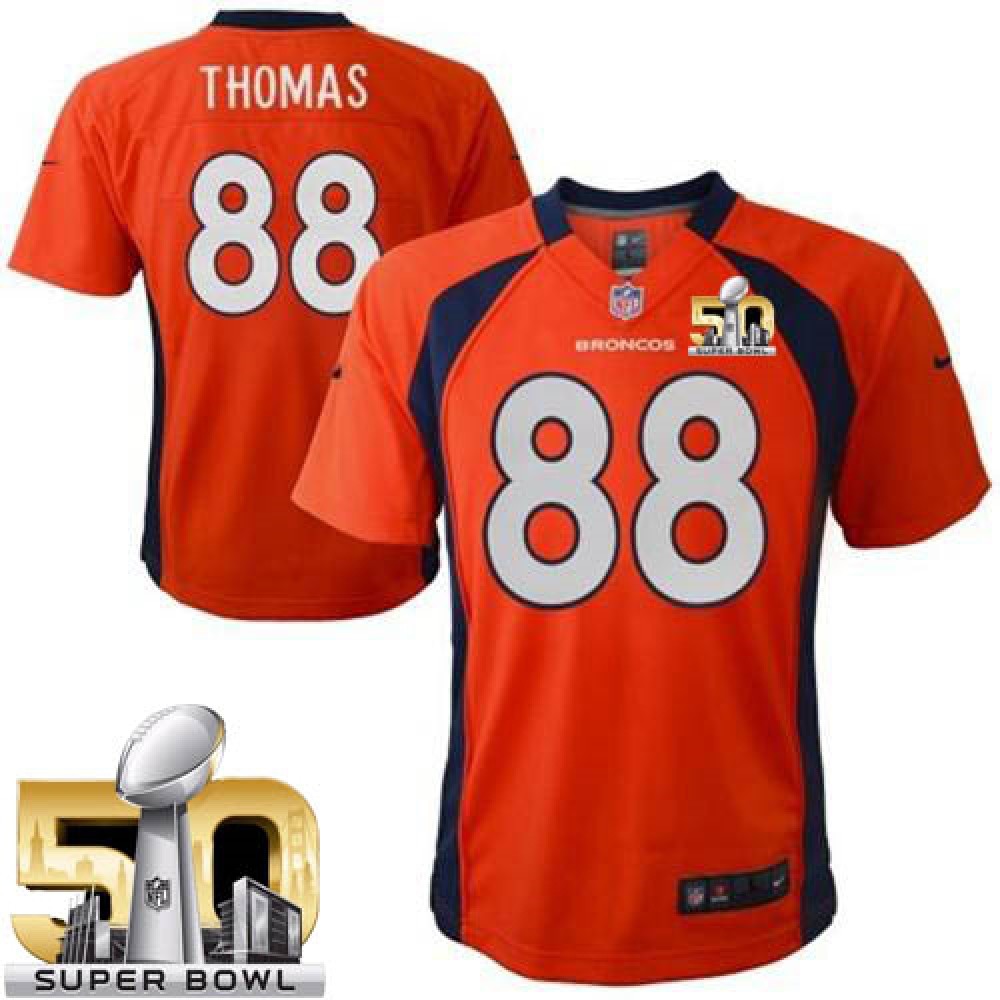 Toddler Broncos #88 Demaryius Thomas Orange Team Color Super Bowl 50 Stitched NFL Elite Jersey