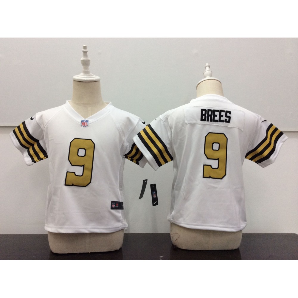 Toddler New Orleans Saints #9 Drew Brees White Stitched NFL Jersey