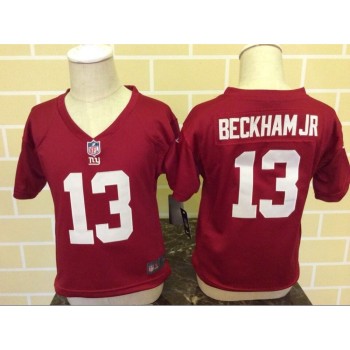 Toddler New York Giants #13 Odell Beckham Jr Red Stitched NFL Jersey Toddler New York Giants #13 Odell Beckham Jr Red Stitched NFL Jersey
