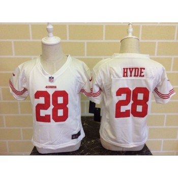 Toddler San Francisco 49ers #28 Carlos Hyde White Stitched NFL Jersey