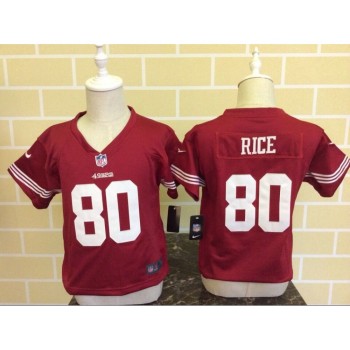 Toddler San Francisco 49ers #80 Jerry Rice Red Stitched NFL Jersey