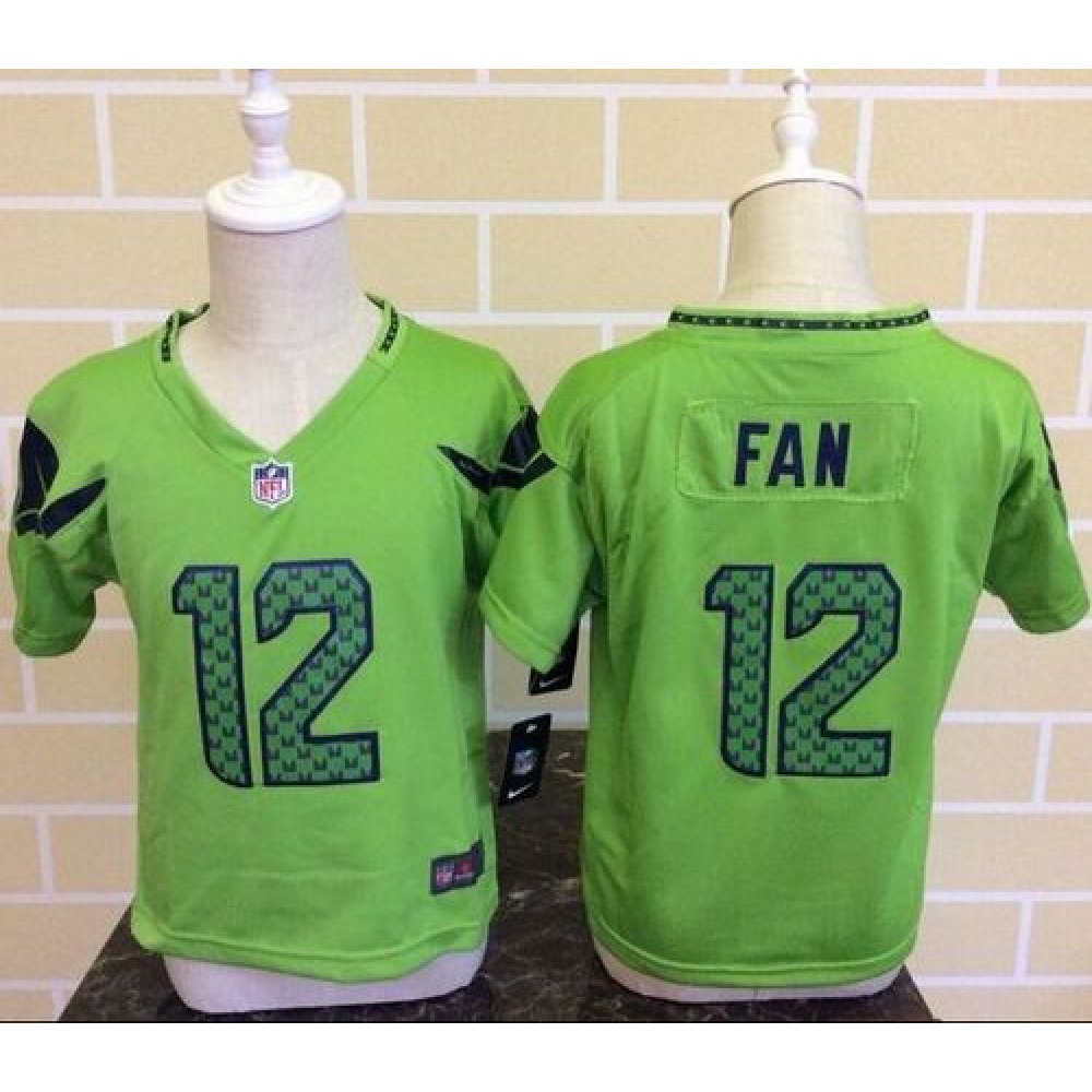 Toddler Seahawks #12 Fan Green Alternate Stitched NFL Elite Jersey