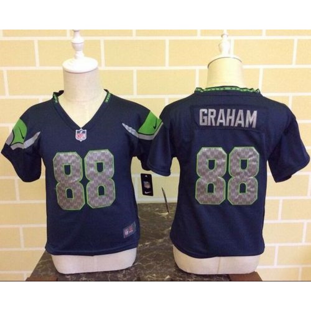 Toddler Seahawks #88 Jimmy Graham Steel Blue Team Color Stitched NFL Elite Jersey