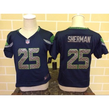 Toddler Seattle Seahawks #25 Richard Sherman Navy Blue Stitched NFL Jersey Toddler Seattle Seahawks #25 Richard Sherman Navy Blue Stitched NFL Jersey