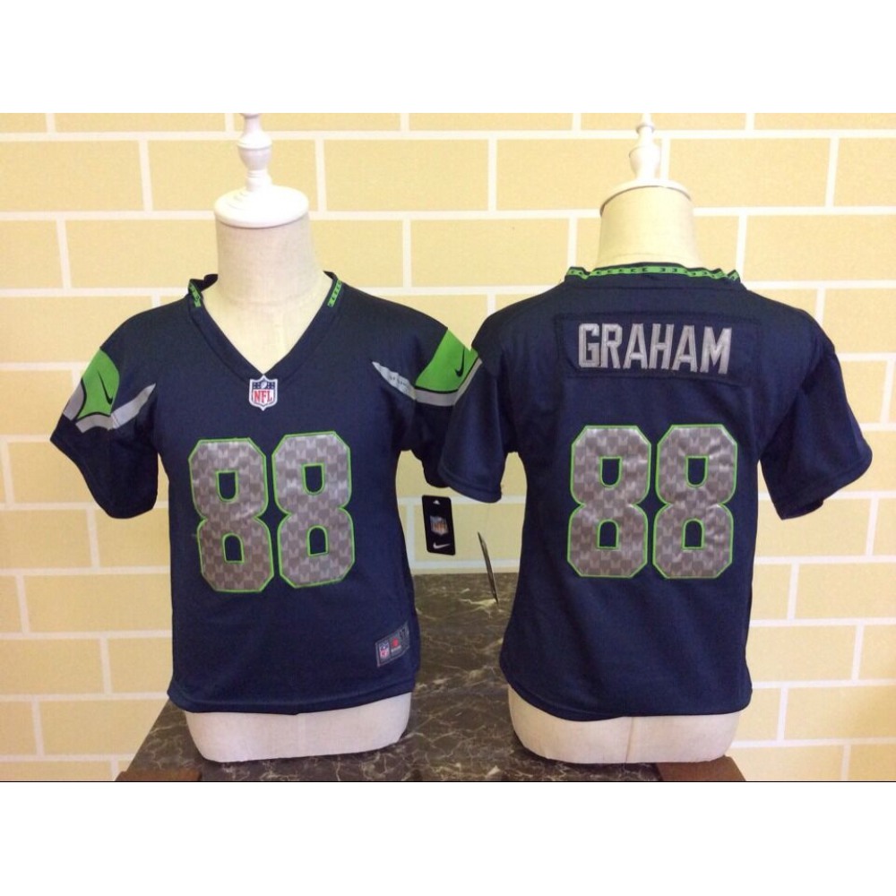 Toddler Seattle Seahawks #88 Jimmy Graham Navy Blue Stitched NFL Jersey