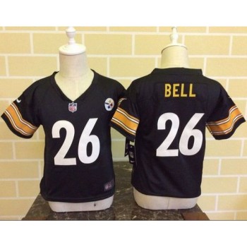 Toddler Steelers #26 Le'Veon Bell Black Team Color Stitched NFL Elite Jersey Toddler Steelers #26 Le'Veon Bell Black Team Color Stitched NFL Elite Jersey