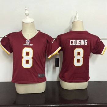 Toddler Washington Redskins #8 Kirk Cousins Burgundy Red Team Color Stitched NFL Jersey