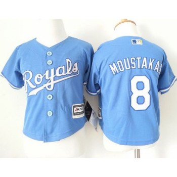 Toddler Royals #8 Mike Moustakas Light Blue Alternate 1 Cool Base Stitched MLB Jersey Toddler Royals #8 Mike Moustakas Light Blue Alternate 1 Cool Base Stitched MLB Jersey
