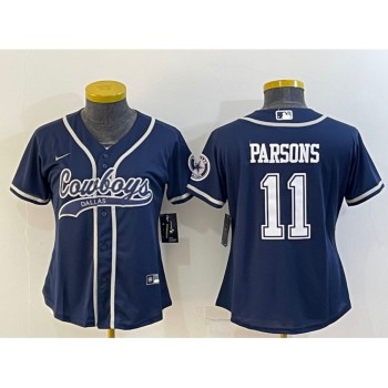 Toddlers Dallas Cowboys #11 Micah Parsons Navy With Patch Cool Base Stitched Baseball Jersey Toddlers Dallas Cowboys #11 Micah Parsons Navy With Patch Cool Base Stitched Baseball Jersey