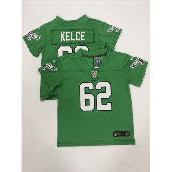 Toddlers Philadelphia Eagles #62 Jason Kelce Green Vapor Throwback Stitched Football Jersey Toddlers Philadelphia Eagles #62 Jason Kelce Green Vapor Throwback Stitched Football Jersey