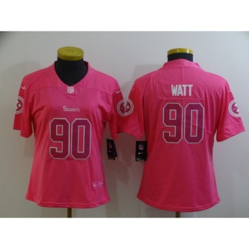Toddlers Pittsburgh Steelers #90 T. J. Watt Pink Vapor Untouchable Limited Stitched Jersey Toddlers Pittsburgh Steelers #90 T. J. Watt Pink Vapor Untouchable Limited Stitched Jersey