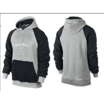 Toronto Blue Jays Pullover Hoodie Grey & Black Toronto Blue Jays Pullover Hoodie Grey & Black