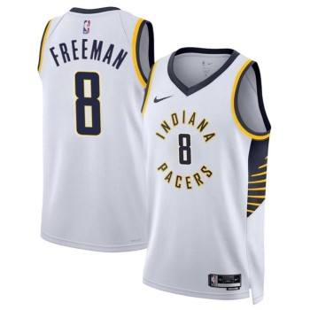 Men's Indiana Pacers #8 Enrique Freeman White 2024 Draft Association Edition Stitched Basketball Jersey Men's Indiana Pacers #8 Enrique Freeman White 2024 Draft Association Edition Stitched Basketball Jersey
