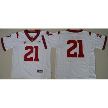 Trojans #21 Adoree'Jackson White PAC-12 C Patch Stitched NCAA Jersey