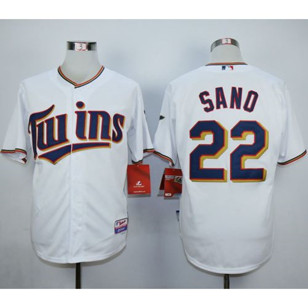 Twins #22 Miguel Sano White Home Cool Base Stitched MLB Jersey