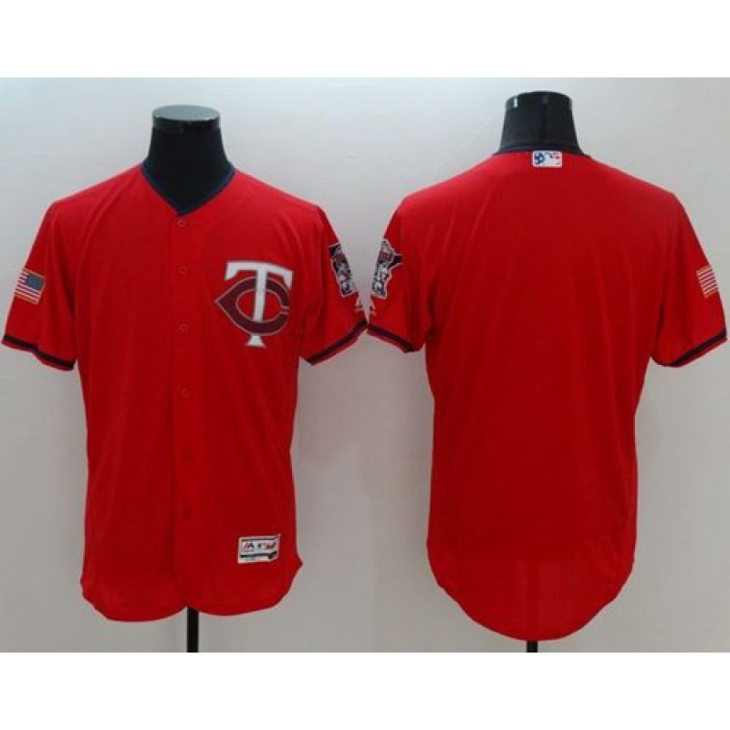 Twins Blank Red Fashion Stars & Stripes Flexbase Authentic Stitched MLB Jersey Twins Blank Red Fashion Stars & Stripes Flexbase Authentic Stitched MLB Jersey