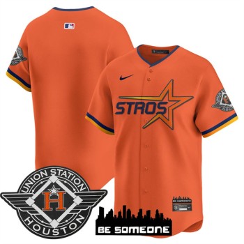 Men's Houston Astros Blank Orange 2025 City Connect Limited Stitched Baseball Jersey Men's Houston Astros Blank Orange 2025 City Connect Limited Stitched Baseball Jersey